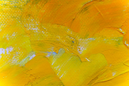 Yellow Paint Strokes art backgroundの写真素材