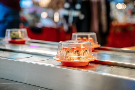 Japanese Conveyor Sushi Restaurant Experienceの写真素材