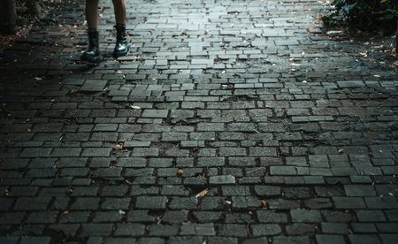 Wooden Pathway Texture Outdoors. Design, architecture, idea, conceptの写真素材