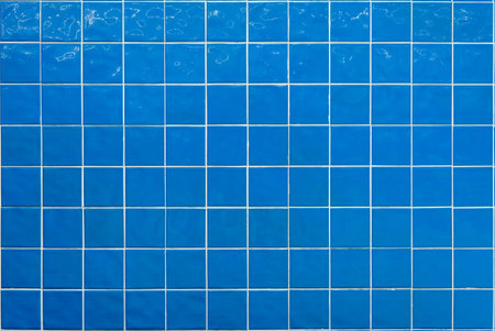 Blue ceramic tile background. Old vintage ceramic tiles in green to decorate the kitchen or bathroomの写真素材