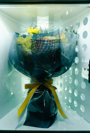 Flower Bouquet in Automatic Vending Machine Lockerの写真素材