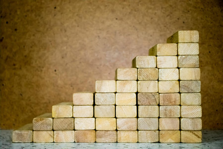 Toy a staircase wooden conceptの写真素材