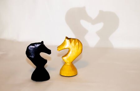 wooden chess piecesの写真素材