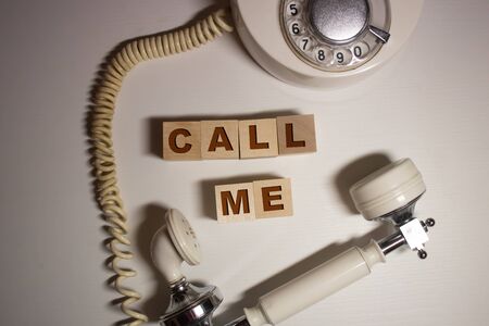 telephone and text Call me on deskの写真素材