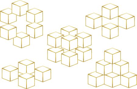 Block chain vector illustration with connected Crystal block on white background. Block chain have Miner of transaction.のイラスト素材