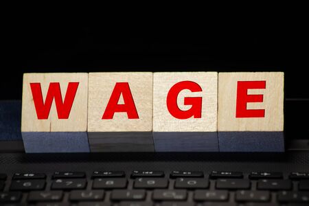 inscription about computer technology and communication on wooden cubesの写真素材