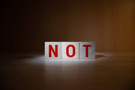 Not Ghosts, word cube with background red.の写真素材