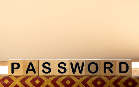 PASSWORD word made with building blocks, business concept