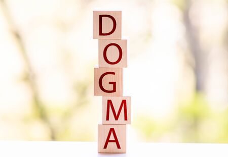 text of DOGMA on cubes, business conceptの写真素材