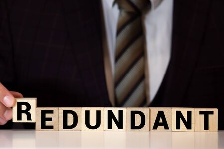 Redundancy word concept on cubes business conceptの写真素材