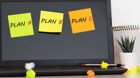 Plan A or Plan B, conceptual image of choice. Making strategic decisions.の写真素材