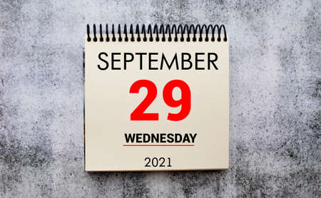 Save the Date written on a calendar - September 29.の写真素材