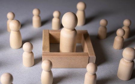 The concept of misunderstanding, a barrier in relations, denial of society. Barriers between people,...