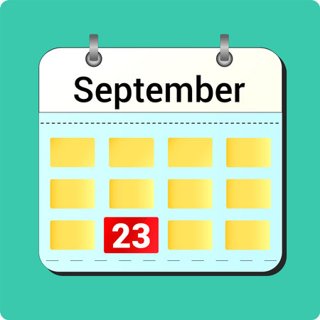 calendar vector drawing, date September 23 on the pageのイラスト素材