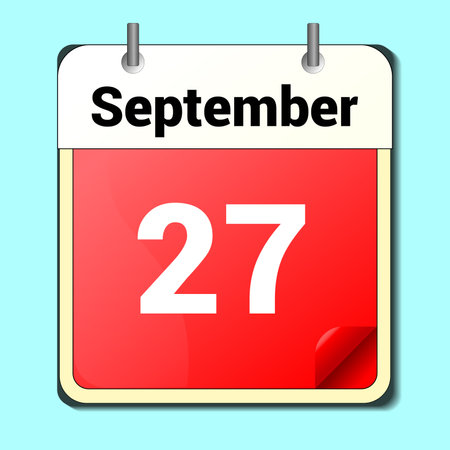 day on the calendar, vector image format, September 27.のイラスト素材