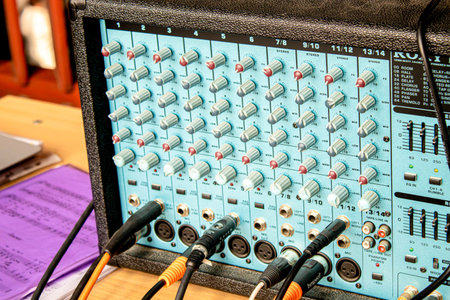 sound music mixer control panel.