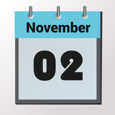 day on the calendar, vector image format, November 02のイラスト素材