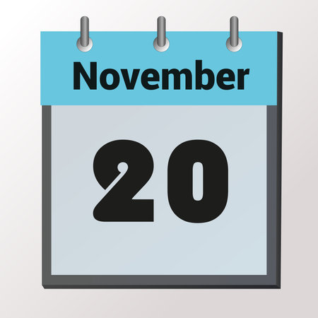 day on the calendar, vector image format, November 20のイラスト素材