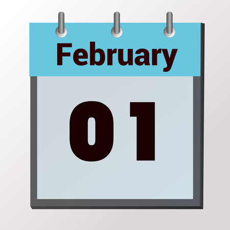 day on the calendar, vector image format, February 01のイラスト素材