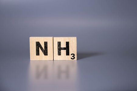 Domestic white cow in a farm with the text Co2 and smoke effect. Concept of pollution.の写真素材