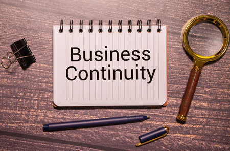 Business continuity text concept isolated over white background.の写真素材