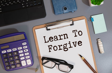 sheet with text Message on the card, in hands of businessmanの写真素材