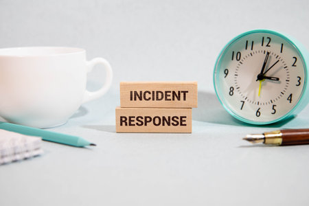 Incident response - organized approach to addressing and managing the aftermath of a security breach or cyberattack, text concept on notepadの写真素材
