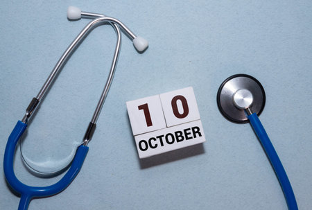 October 10, Cover design with number cube on a white background