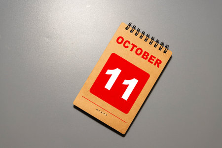 October Month, Appointment date with number cube design. Date 11