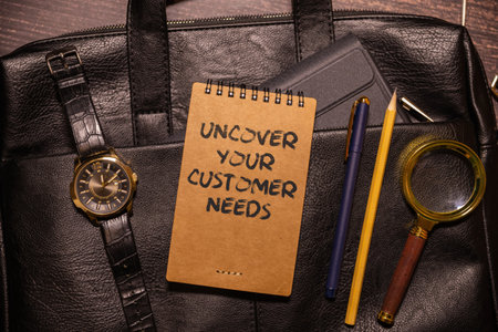 Uncover your customer needs text on notepad, Business conceptの写真素材
