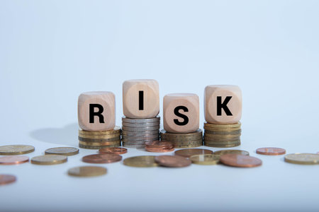Risk Concept Wooden Cube Blocks For Business