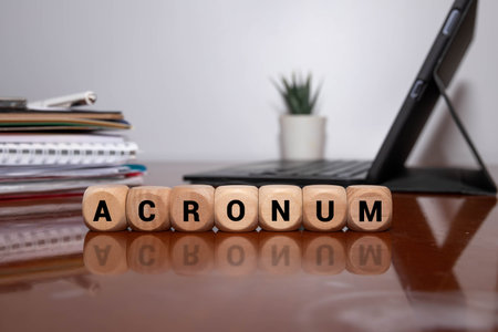 Wooden blocks with the word Acronym. Concept business.の写真素材
