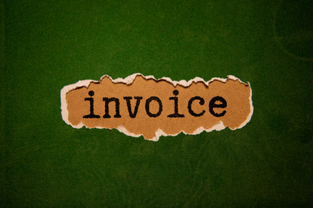 INVOICE; Wooden letters with INVOICE text of concept. isolated on white background.の写真素材