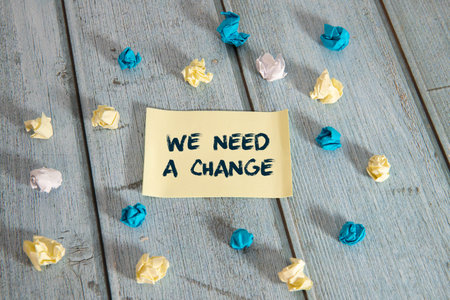 We need a change text - protest against to climate change, inequality, environmental pollutionの写真素材