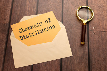 Distribution channels are shown using a text.の写真素材