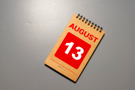 August 13, Number cube design in natural concept
