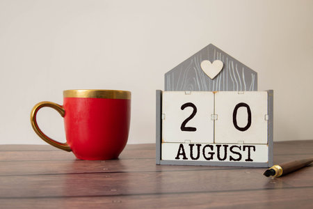 august 20 calendar day. business concept