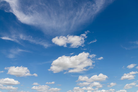Beautiful blue sky clouds for backgroundの写真素材