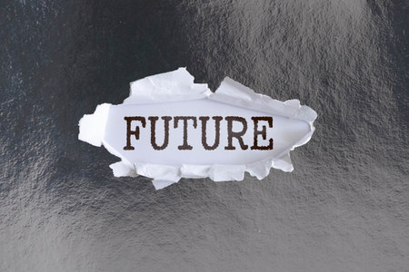 Wooden Letters Word Future isolated.の写真素材