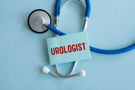 Paper with text UROLOGIST on table with stethoscopeの写真素材