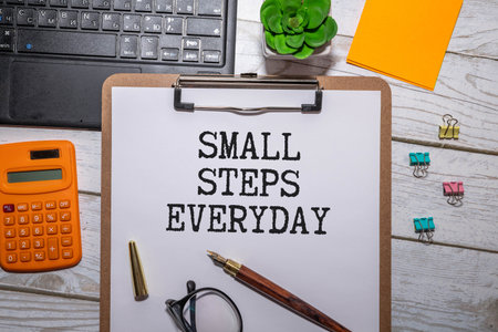 Inspirational quote on notebook background with vintage filter.の写真素材