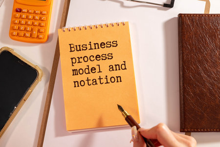 Business process model and notation BPMN is shown using a text.の写真素材