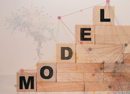 Economy wording on decreasing coins stacking with red down arrow and world model for global economic recession concept.の写真素材