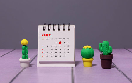 October 02 is commemorated as International Day of Non-Violence Day with a wooden calendar backgroundの写真素材