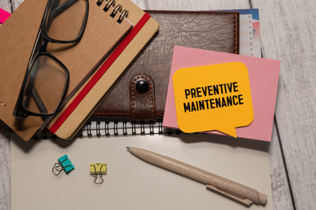 Preventive Maintenance text written on paperの写真素材