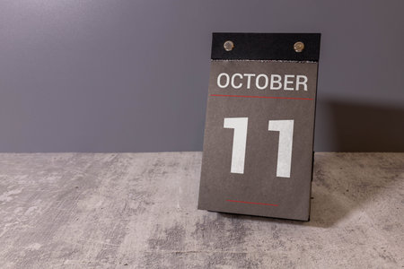October Month, Appointment date with number cube design. Date 11