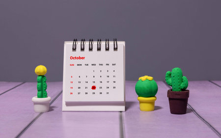 Wooden calendar with the date October 22.