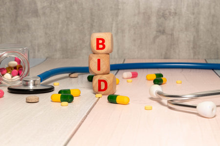 tender shaby wooden background with purple flowers. Blank, greeting card.の写真素材