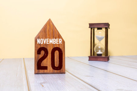 date calendar red and black cubes November 20