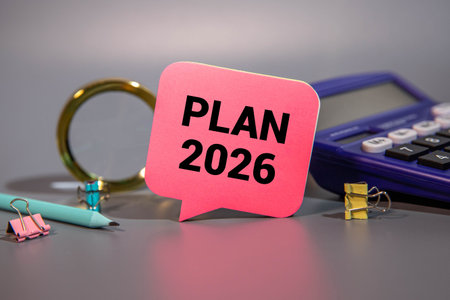 New year resolutions 2026 on desk. Resolutions, plan, goals, action, checklist, idea concept. New...